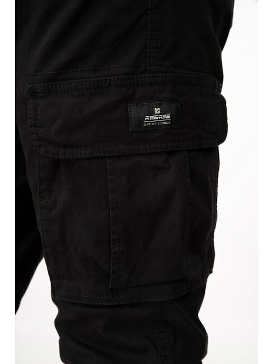 Herrenhosen Cargo Elastisch Slim Fit Schwarz