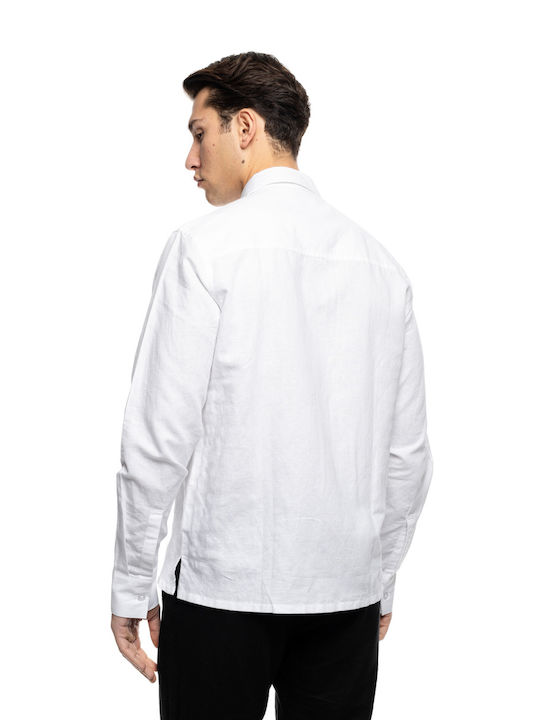 Μακρυμάνικo Λινό Πουκάμισο White