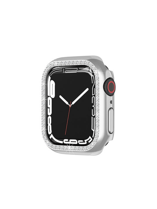 Пластмасов Калъф в Сребрист цвят за Apple Watch Series 9, 8, 7 41 мм