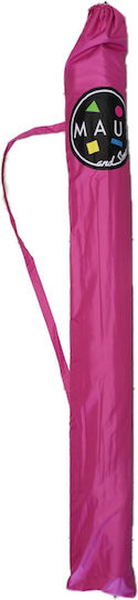 Maui & Sons Folding Aluminum Beach Umbrella Diameter 1.9m with UV Protection and Air Duct Magenta