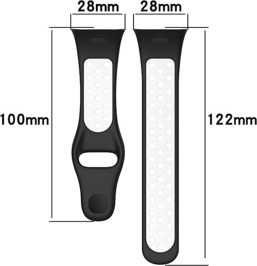 Силиконова двуцветна каишка за часовник Redmi Watch 3 Спорт Черно+Зелено