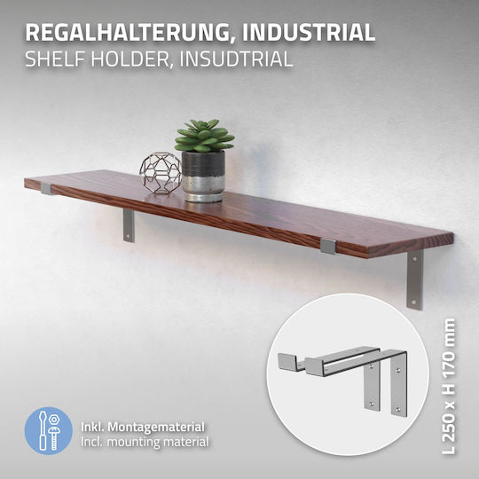 ML-Design Eckregal Metallisch in Gray Farbe 4Stück 490012657