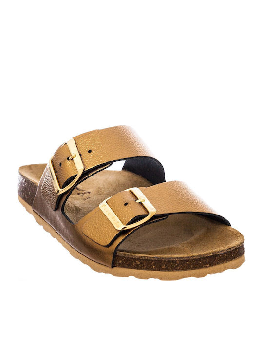 Leather Women's Flat Sandals Anatomic Bronze