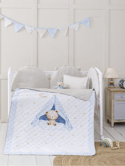 Nima Teepee Bear Бебешка кувертюра Микрофибър Light Blue 120x170см Nima Teepee Bear Бебешка кувертюра Микрофибър Light Blue 120x170см