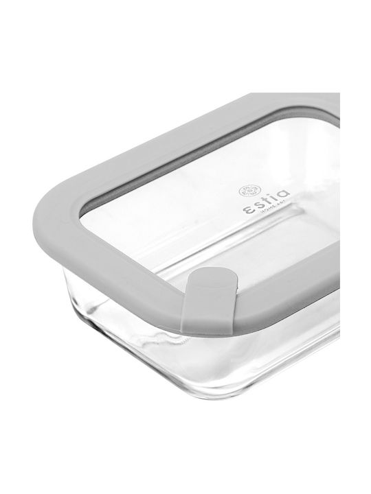 Estia Microwave Glass Lunch Box Colorseal Gray 640ml