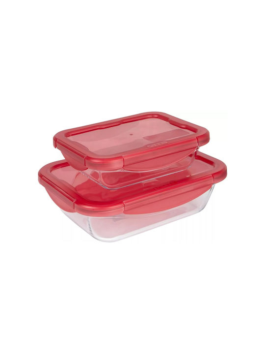 Pyrex Кутия за обяд Стъкло Подходяща за микровълнова фурна 2бр
