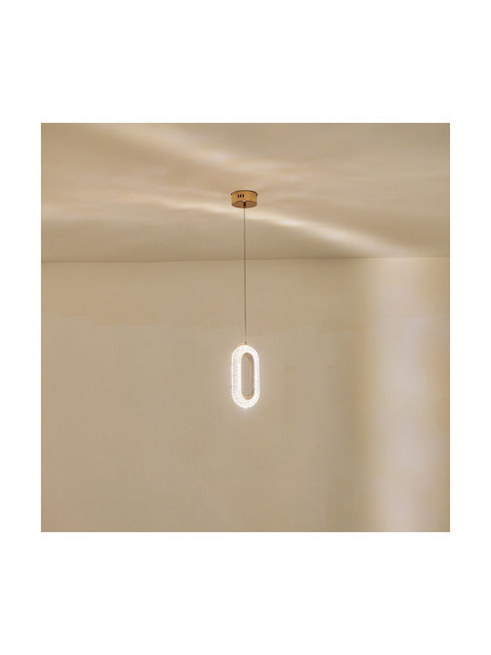 Eurolamp Hanging Ceiling Light Gold LED with Warm White Light 12x125x24cm