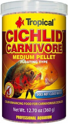 Tropical Cichlid Carnivore Medium Pellet Hrana Pentru Pești Ciclide În Cereale Cu Spirulina 1000ml