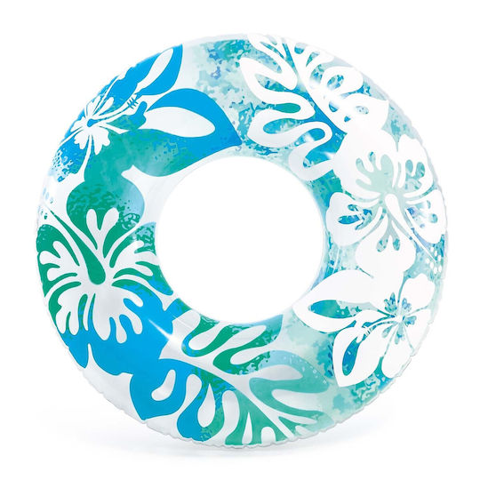 Intex Hawaiian Flowers Kids' Swim Ring with Diameter 91cm. from 9 Years Old Blue