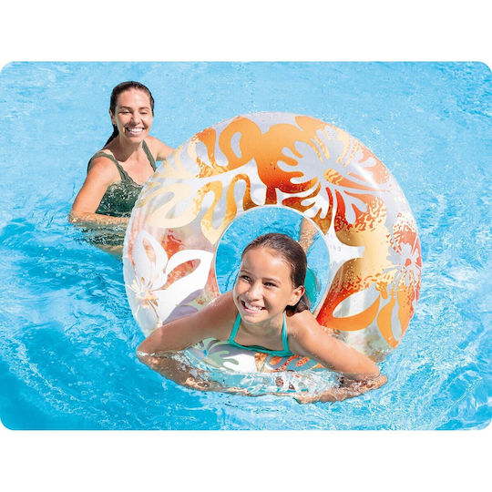 Intex Hawaiian Flowers Kids' Swim Ring with Diameter 91cm. from 9 Years Old Blue