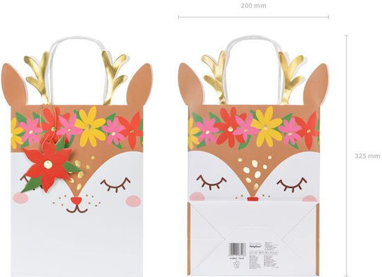 PartyDeco Χάρτινη Τσάντα για Δώρο Λευκή 31.5x10x27εκ.