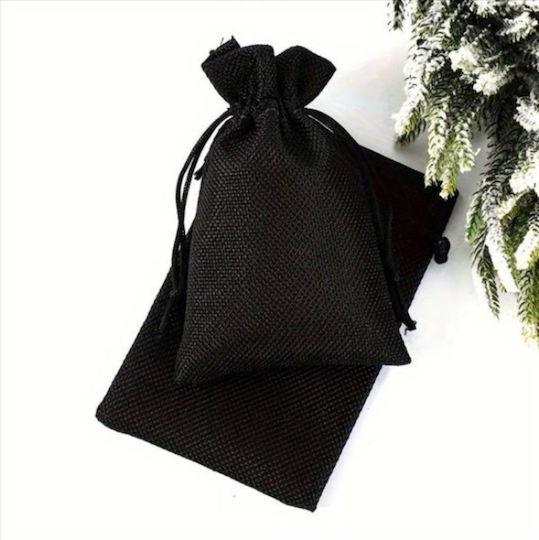 Black Fabric Gift Pouch 10x14cm 50pcs