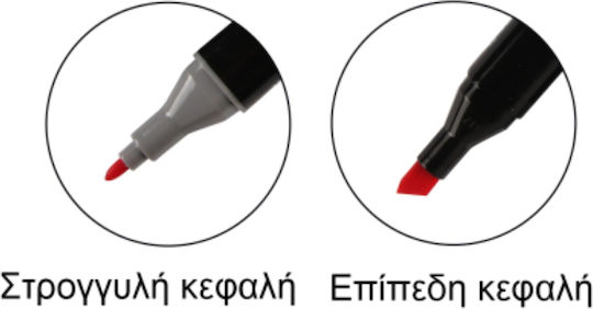 Tpster Μαρκαδόροι Ζωγραφικής με Διπλή Μύτη Σετ 24 χρώματα