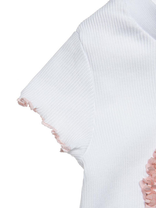 Kids' Crop Top Short Sleeve White