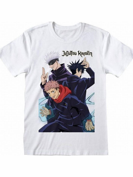 Heroes INC Jujutsu Kaisen Trio T-shirt Λευκό Βαμβακερό