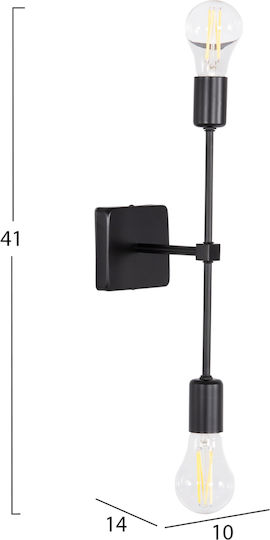 HomeMarkt Saber Wandleuchte Schwarz 10x14cm