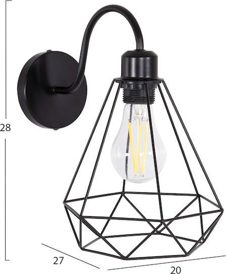 HomeMarkt Milid Leuchte Wand Schwarz 20cm