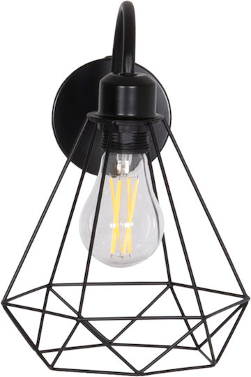 HomeMarkt Milid Leuchte Wand mit Fassung E27 Schwarz 20cm