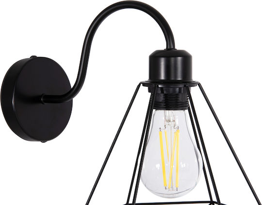 HomeMarkt Milid Leuchte Wand mit Fassung E27 Schwarz 20cm