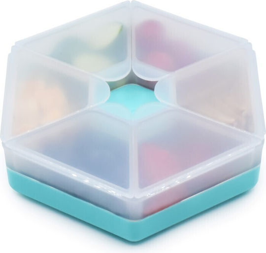 Melii Snackle Box Hexagon Πλαστικό Παιδικό Δοχείο Φαγητού Μπλε