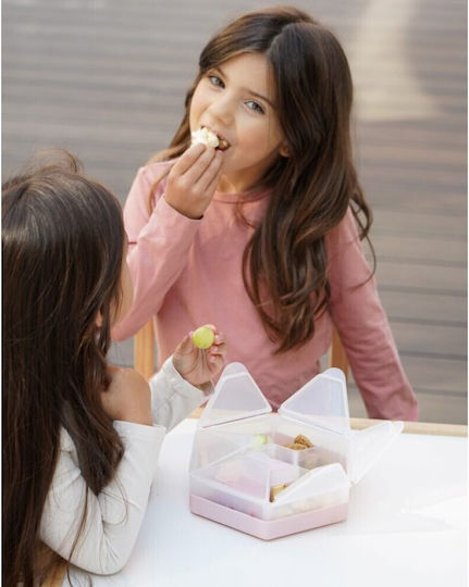 Melii Snackle Box Hexagon Plastic Kids' Food Container Pink