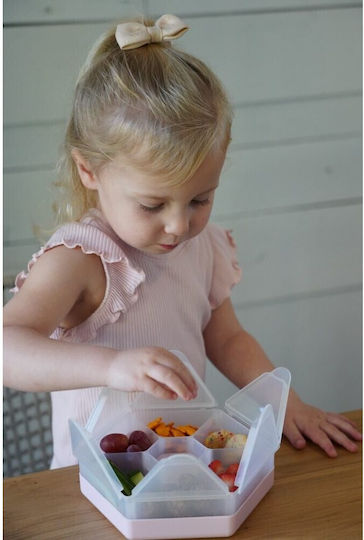 Melii Snackle Box Hexagon Plastic Kids' Food Container Pink
