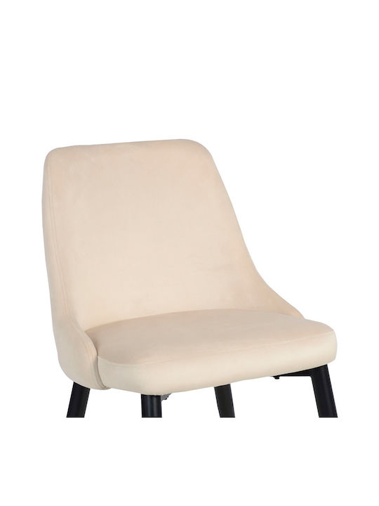 Zedna Dining Room Velvet Chair Beige Velvet 51x58x84cm
