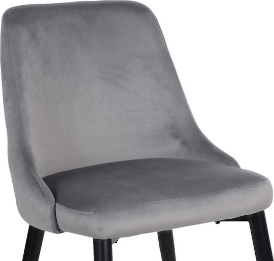 Zedna Scaune Sala de mese Catifelate Catifea gri 1buc 51x58x84buc