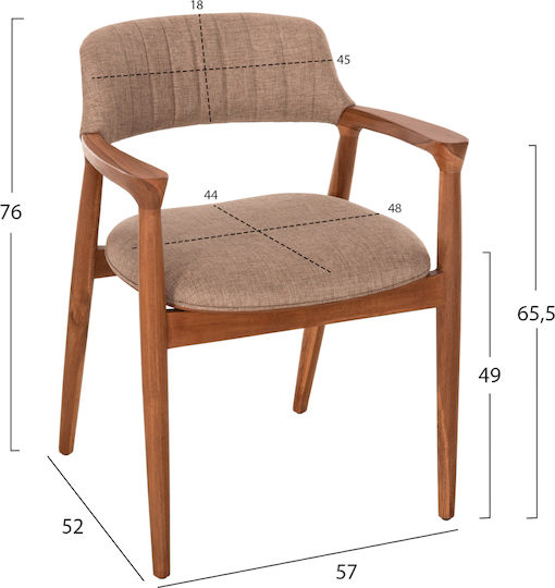 Καρέκλα Τραπεζαρίας James 57x52x76εκ. Σαμπανί Καρέκλα Τραπεζαρίας James 57x52x76εκ. Σαμπανί
