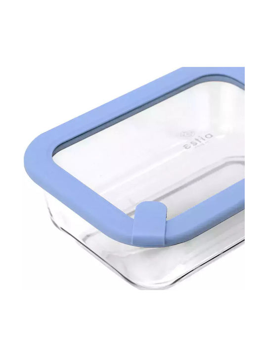 Estia Microwave Glass Lunch Box Colorseal Blue 370ml