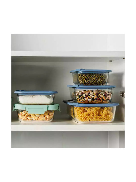 Estia Microwave Glass Lunch Box Colorseal Blue 640ml