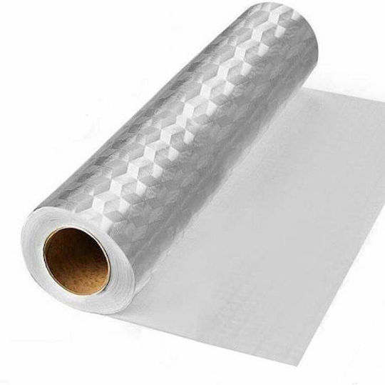 Folie autoadezivă Siks tip aluminiu pentru bucătărie, rolă 60 cm x 5 m argintiu