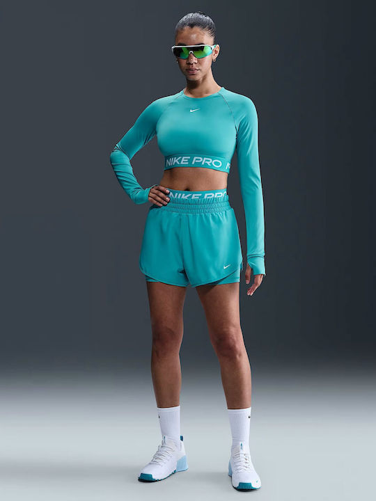 Damen Sport Bluse Langärmelig Dri-Fit Turquoise