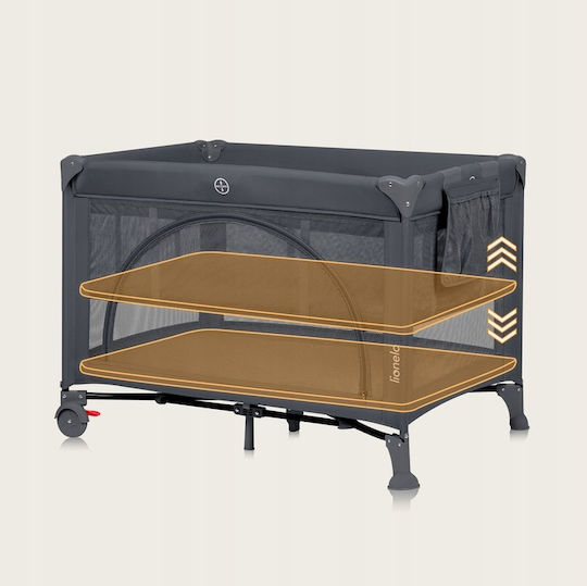 Lionelo Laura Playpen 2 Levels with Mattress Gray 102x72cm
