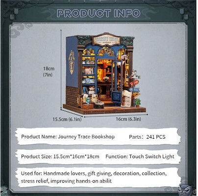 Cutebee Wooden Construction Toy Bookstore