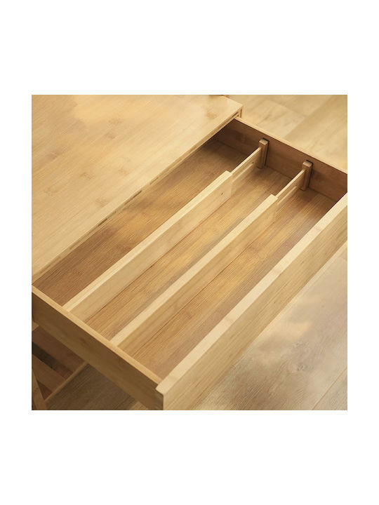 Set 4 separatoare de sertar ajustabile din lemn de bambus, lățime extensibilă 43-56 cm, natural