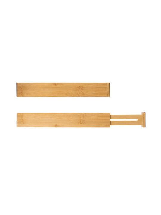 Set 4 separatoare de sertar ajustabile din lemn de bambus, lățime extensibilă 43-56 cm, natural
