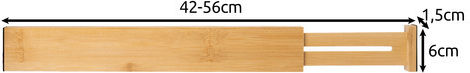 Ruhhy Compartimente de Sertar Din Lemn 56x6x1.5cm 4 Buc Bej