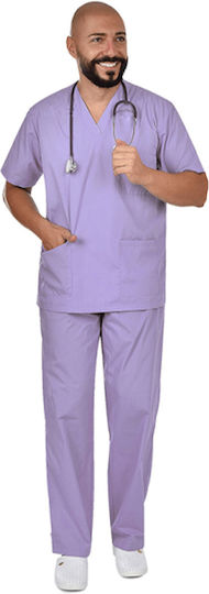 bwell Unisex Purple Pants & Blouse Set