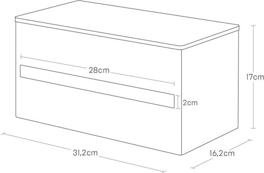 Yamazaki Θήκη για Χαρτομάντηλα Μεταλλική Μαύρη 31.2x16.2x17cm