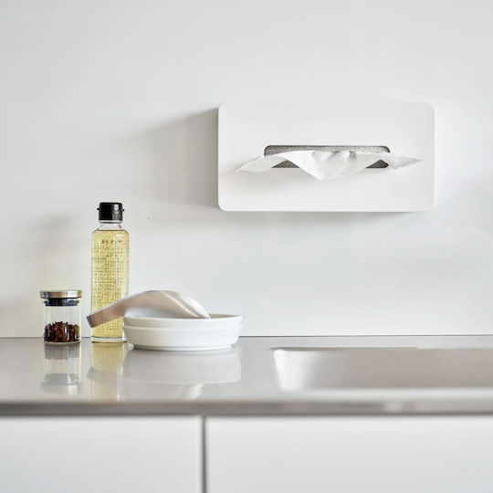 Yamazaki Tissue-Halter An der Wand montiert Weiß 13.2x8.3x26.2cm