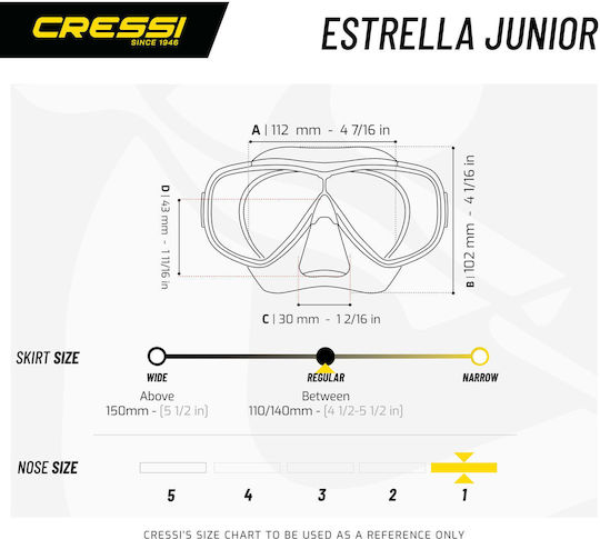 CressiSub Μάσκα Θαλάσσης Παιδική Estrella Πράσινη