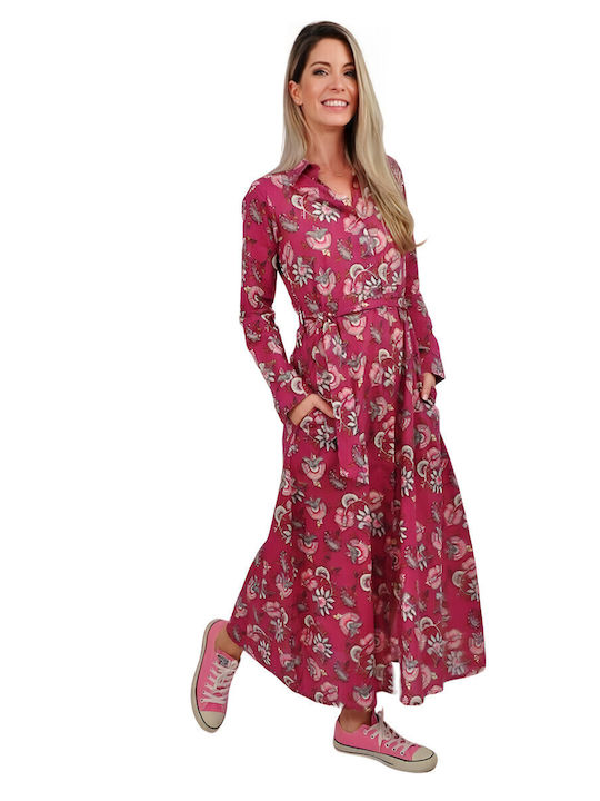 Maxi Shirt Dress Burgundy