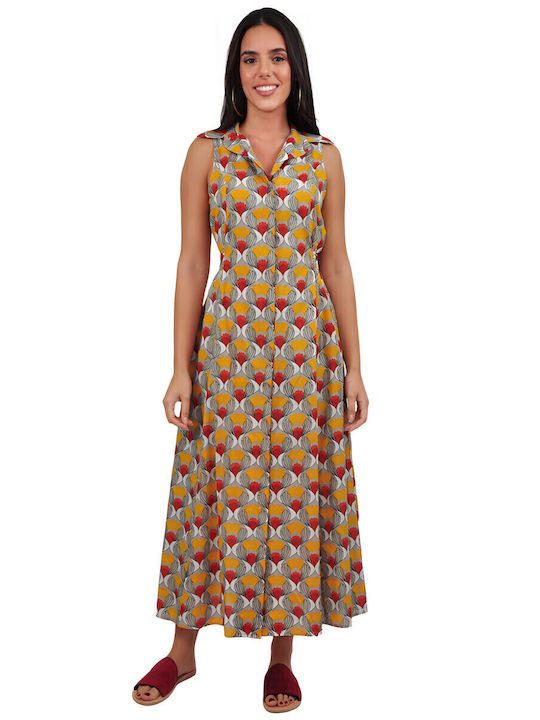 Summer Maxi Shirt Dress Yellow