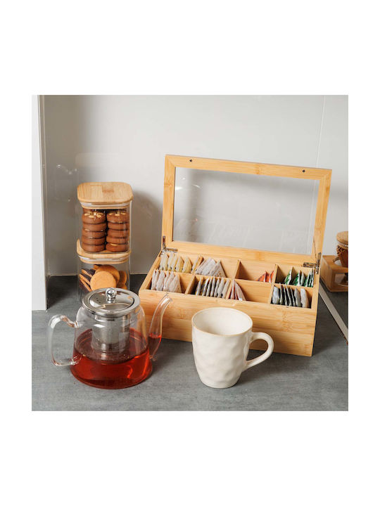 Estia Box for Coffee / Sugar / Tea with Lid Wooden Brown 19x9x31cm