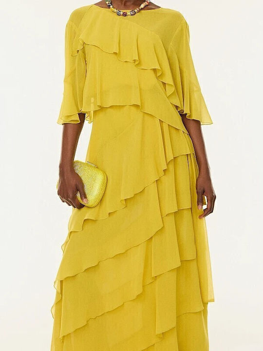 Summer Maxi Dress for Wedding Christening Lime