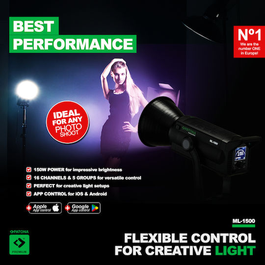 Led Professional Photo Light Video Light Led 150w Cob Ml-1500 Patona Premium