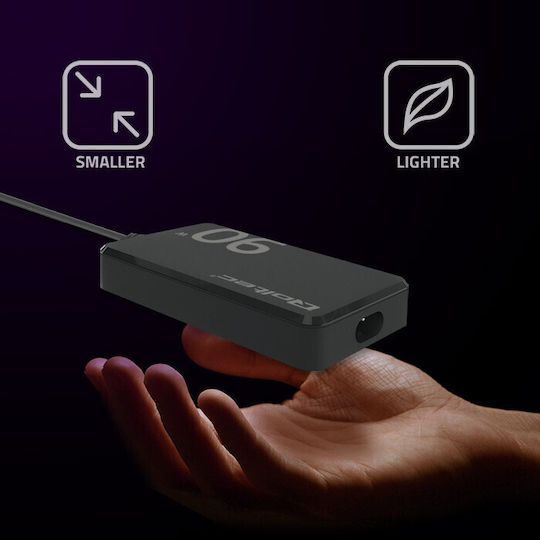 Charger 90W GaN Super Fast Slim PD 5-20V 4.5A USB-C 3.1 Laptop MacBook Smartphone Qoltec