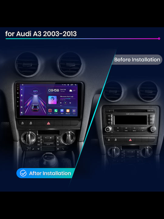 Car Audio System for Audi A3 2003-2012 (Bluetooth/USB/WiFi/GPS/Apple-Carplay/Android-Auto) with Touch Screen 9"
