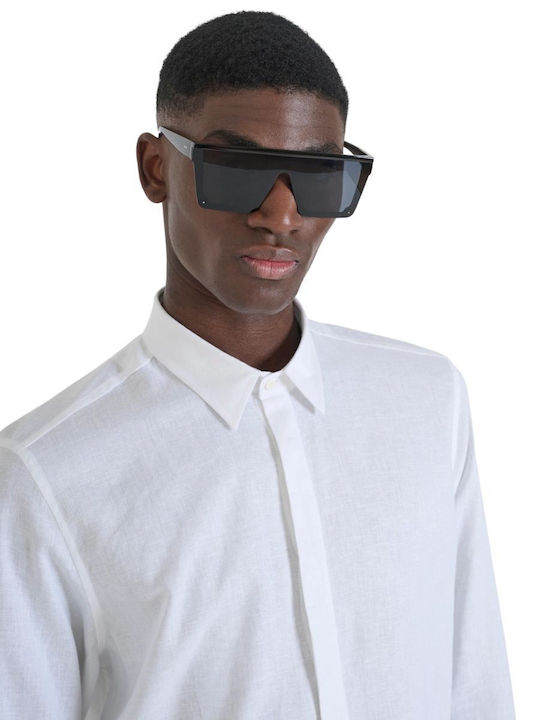 Long-sleeved Linen Shirt White